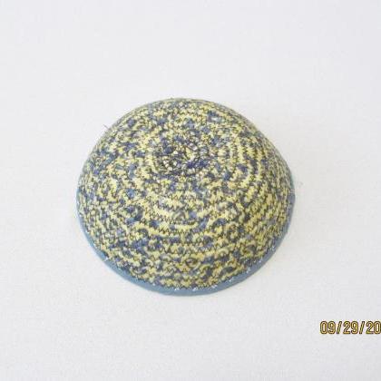 Round Cotton Fabric Coil Cord Bowl Yellow Blue