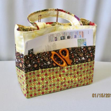 Knit/crochet Tote Project Bag Organizer