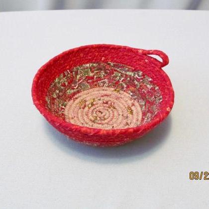 Cotton Fabric Coil Bowl/basket Pink, Mauve And..