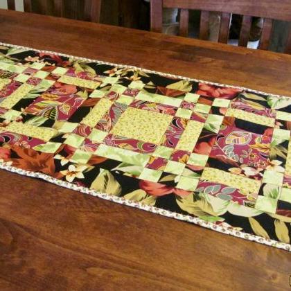 Festive Bright Table Runner - Quilted