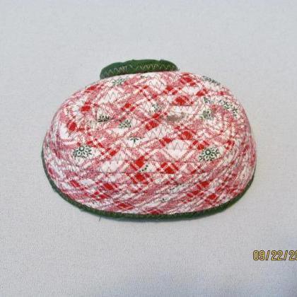 Small Red And Green Cotton Fabric Coil Bowl