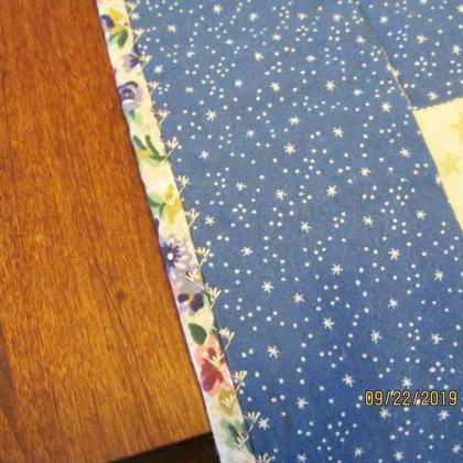 Blue And Cream Quilted Table Runner