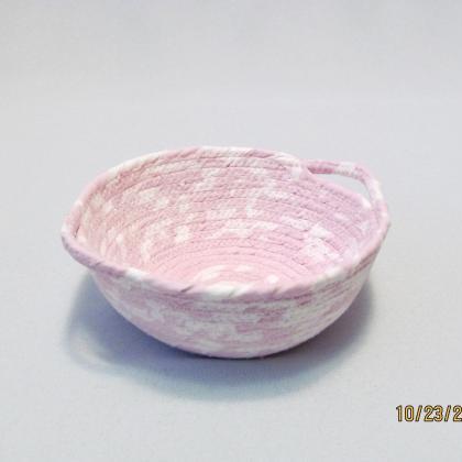Light Pink Cotton Fabric Coil Bowl