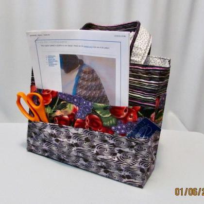 Knit/crochet Project Bag With Needle Organizer And..