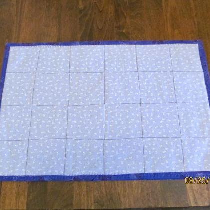Quilted Cotton Fabric Placemat Set Of Two Purples