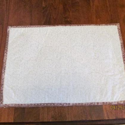 Placemat Set Of Four Cotton Quilted Neutral Colors