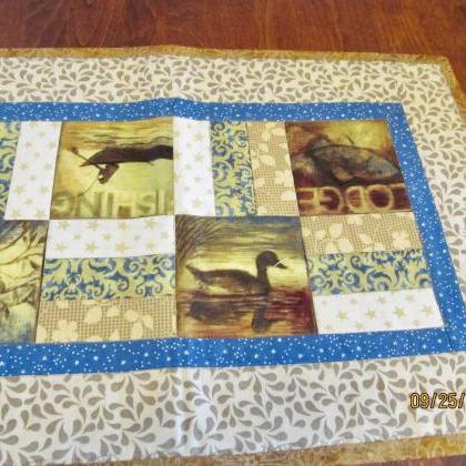 Cotton Quilted Table Runner Fall Colors