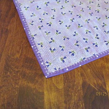 Purple Lavender Table Runner Topper Quilted Cotton..